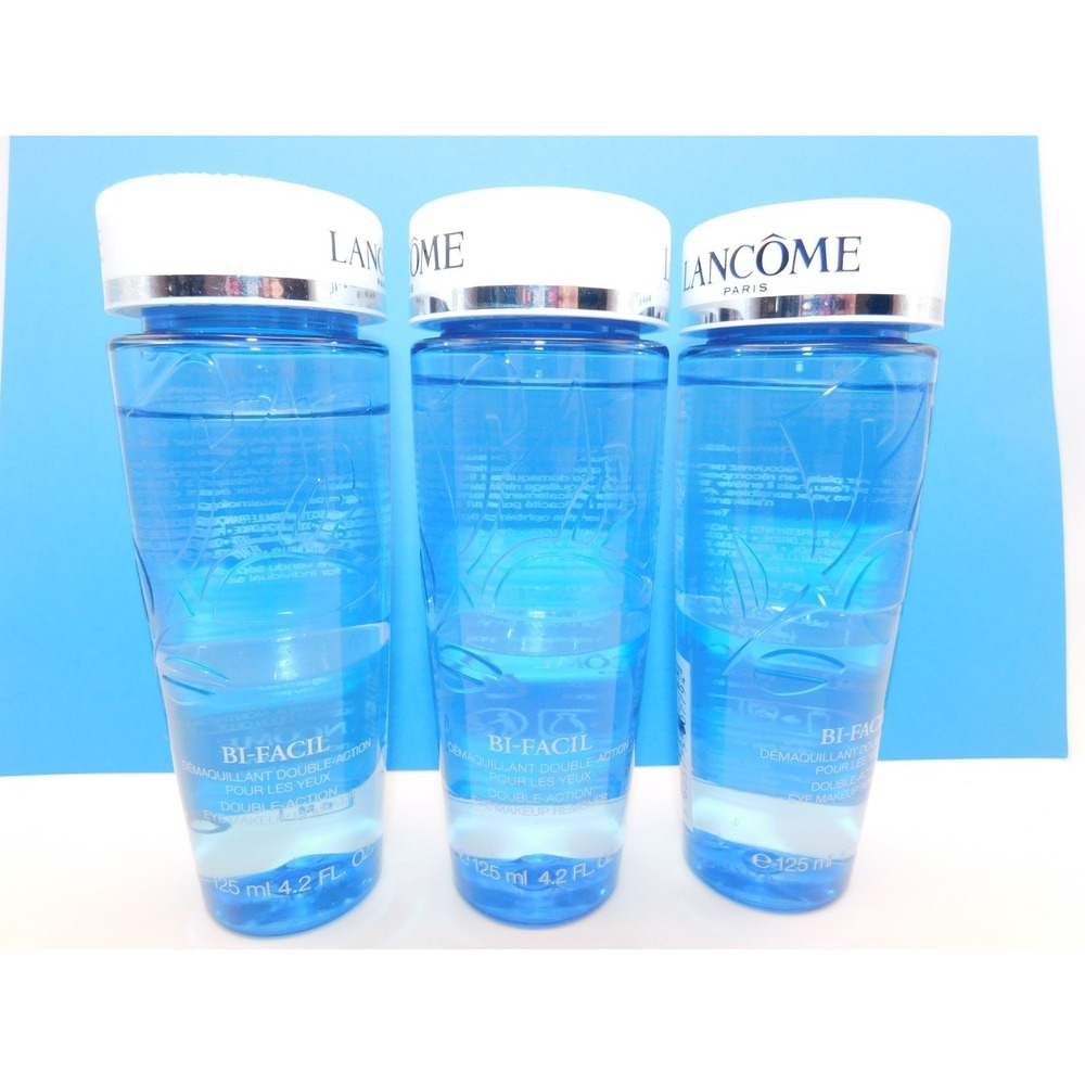 Lot of 3 Lancome Bi-Facil Double Action  Eye Makeup Remover 4.2oz Each